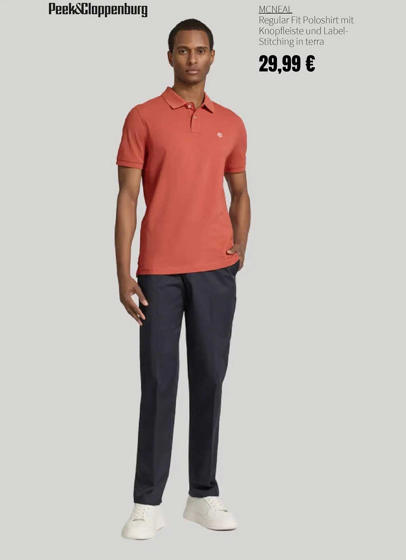 MCNEAL Regular Fit Poloshirt mit Knopfleiste und Label-Stitching in terra