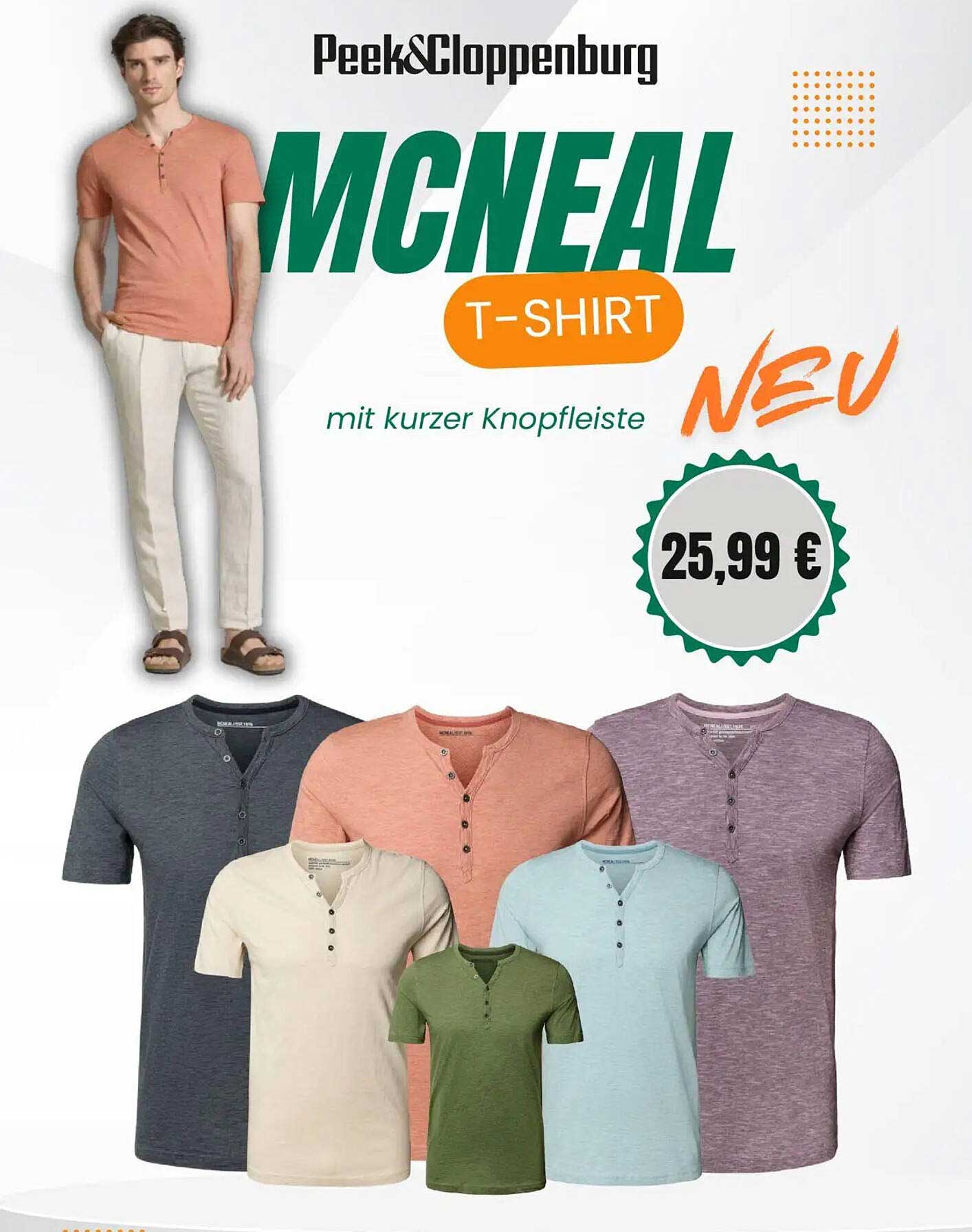 MCNEAL T-Shirt mit kurzer Knopfleiste