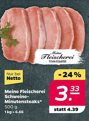 Meine Fleischerei Schweine-Minutensteaks 500 g