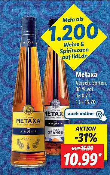 Metaxa - Verschiedene Sorten 0,7 l, 38 % vol