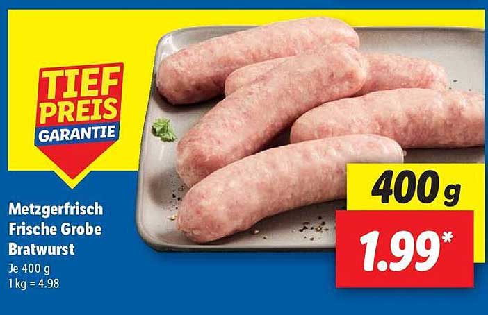 Metzgerfrisch Frische Grobe Bratwurst 400 g