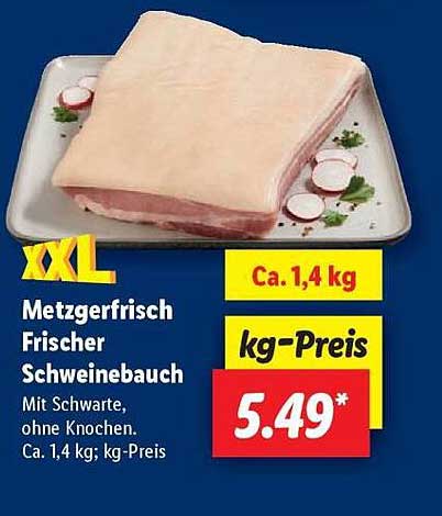 Metzgerfrisch Frischer Schweinebauch XXL