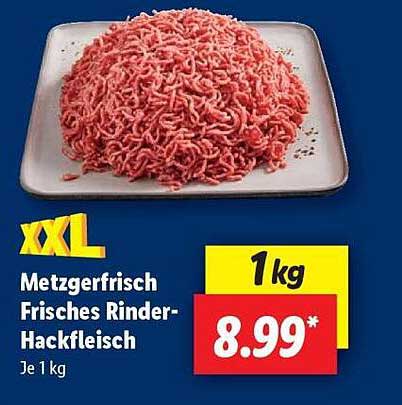 Metzgerfrisch Frisches Rinder-Hackfleisch 1 kg