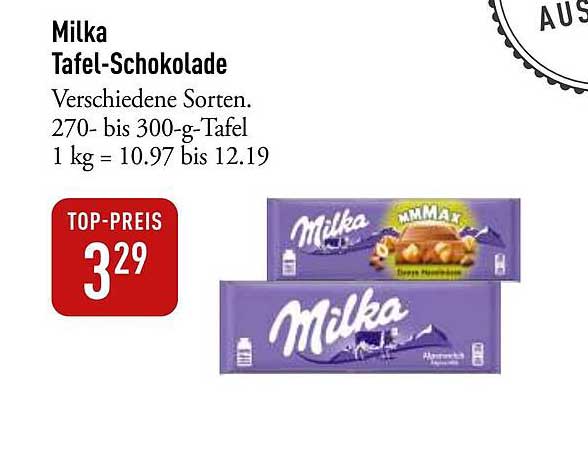Milka Tafel-Schokolade - verschiedene Sorten