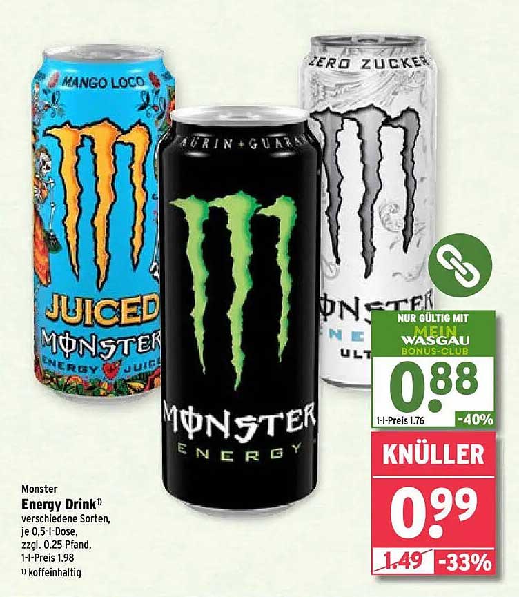 Monster Energy Drink – Verschiedene Sorten