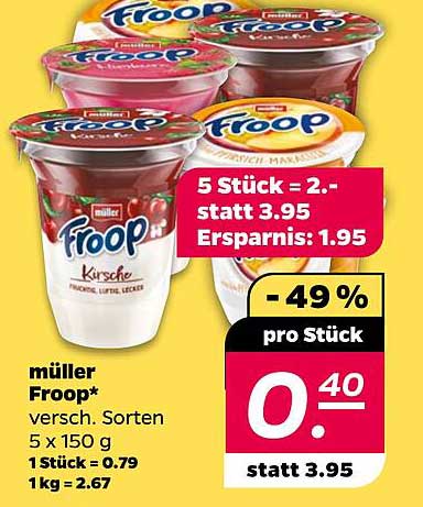 müller Froop* verschieden Sorten 5 x 150 g