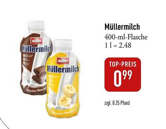 Müllermilch 400-ml-Flasche