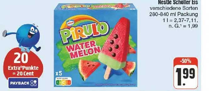 Nestlé Scholler Eis Pirulo Watermelon 280-840 ml Packung