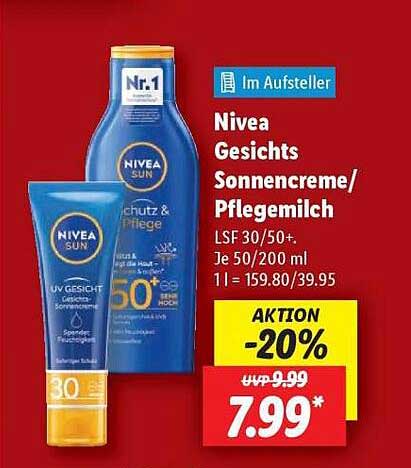 Nivea Gesichts Sonnencreme/Pflegemilch - LSF 30/50+