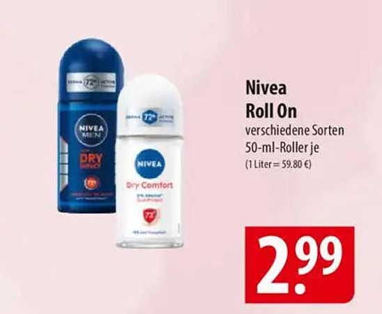 Nivea Roll On verschiedene Sorten 50-ml-Roller je