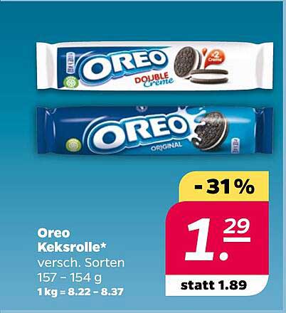 Oreo Keksrolle* verschiedene Sorten 157 - 154 g