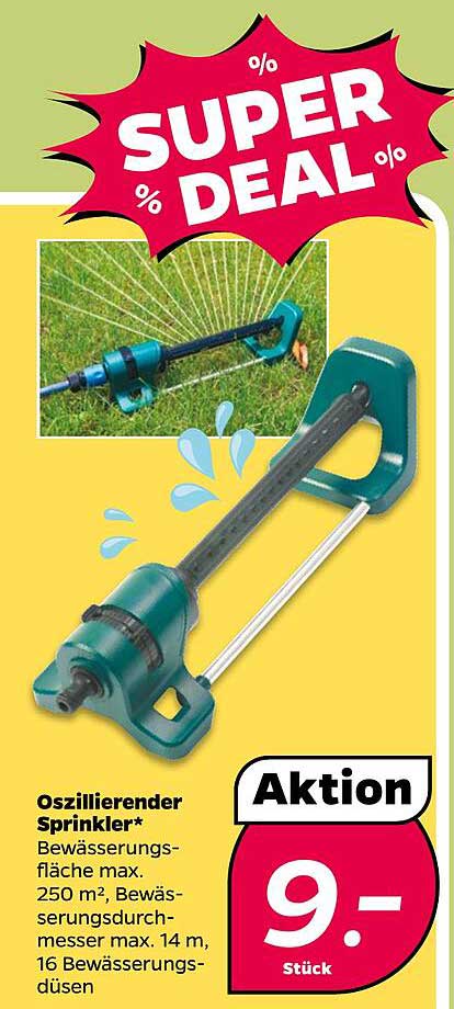 Oszillierender Sprinkler - Bewässerungsfläche max. 250 m²