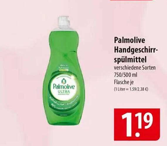 Palmolive Handgeschirrspülmittel verschiedene Sorten 750/500 ml Flasche je