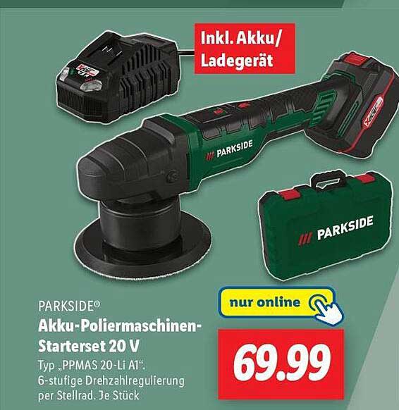 PARKSIDE® Akku-Poliermaschinen-Starterset 20 V