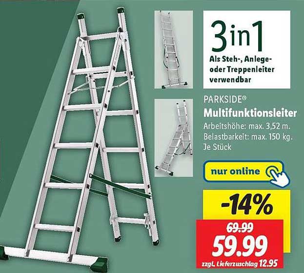 PARKSIDE® Multifunktionsleiter 3in1