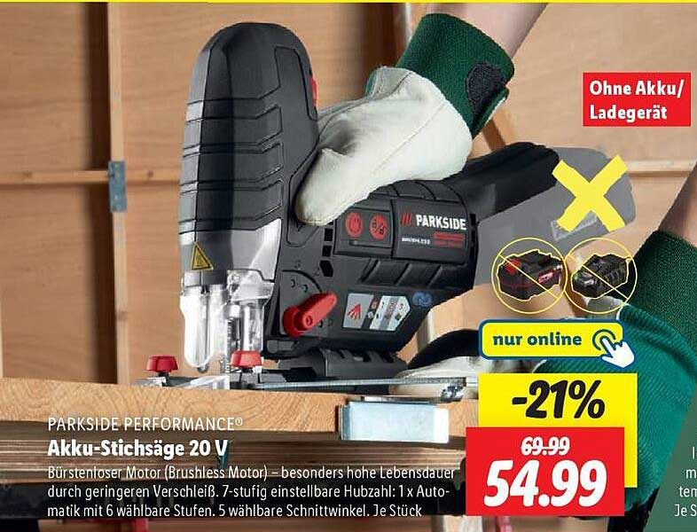 PARKSIDE PERFORMANCE® Akku-Stichsäge 20 V