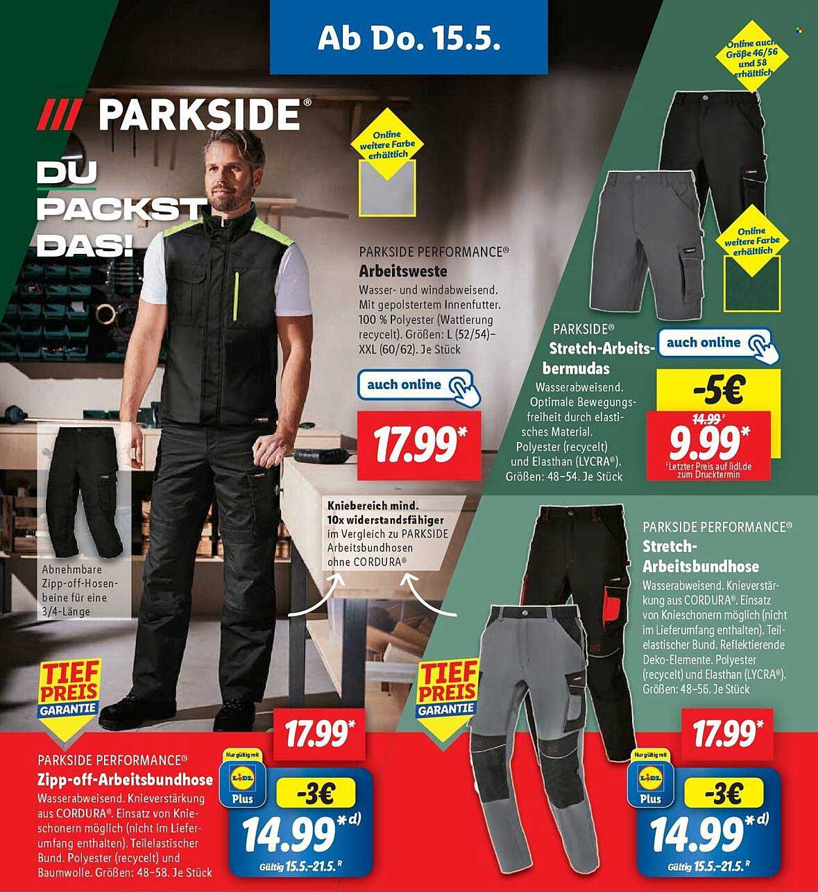 PARKSIDE PERFORMANCE® Zipp-off-Arbeitsbundhose