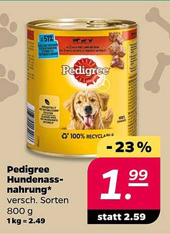 Pedigree Hundenassnahrung 800 g - verschiedene Sorten