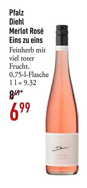 Pfalz Diehl Merlot Rosé Eins zu eins