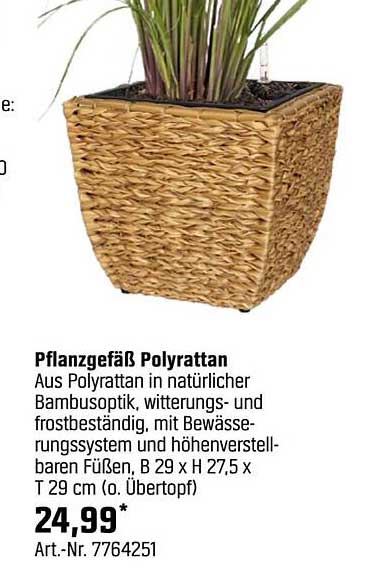 Pflanzgefäß Poly rattan