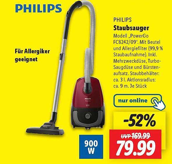 PHILIPS Staubsauger Modell 'PowerGo FC8242/09'