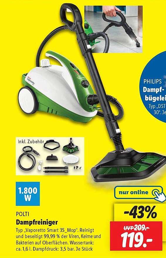 POLTI Dampfreiniger Typ „Vaporetto Smart 35_Mop“