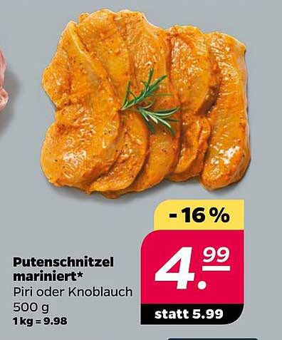 Putenschnitzel mariniert* Piri oder Knoblauch 500 g