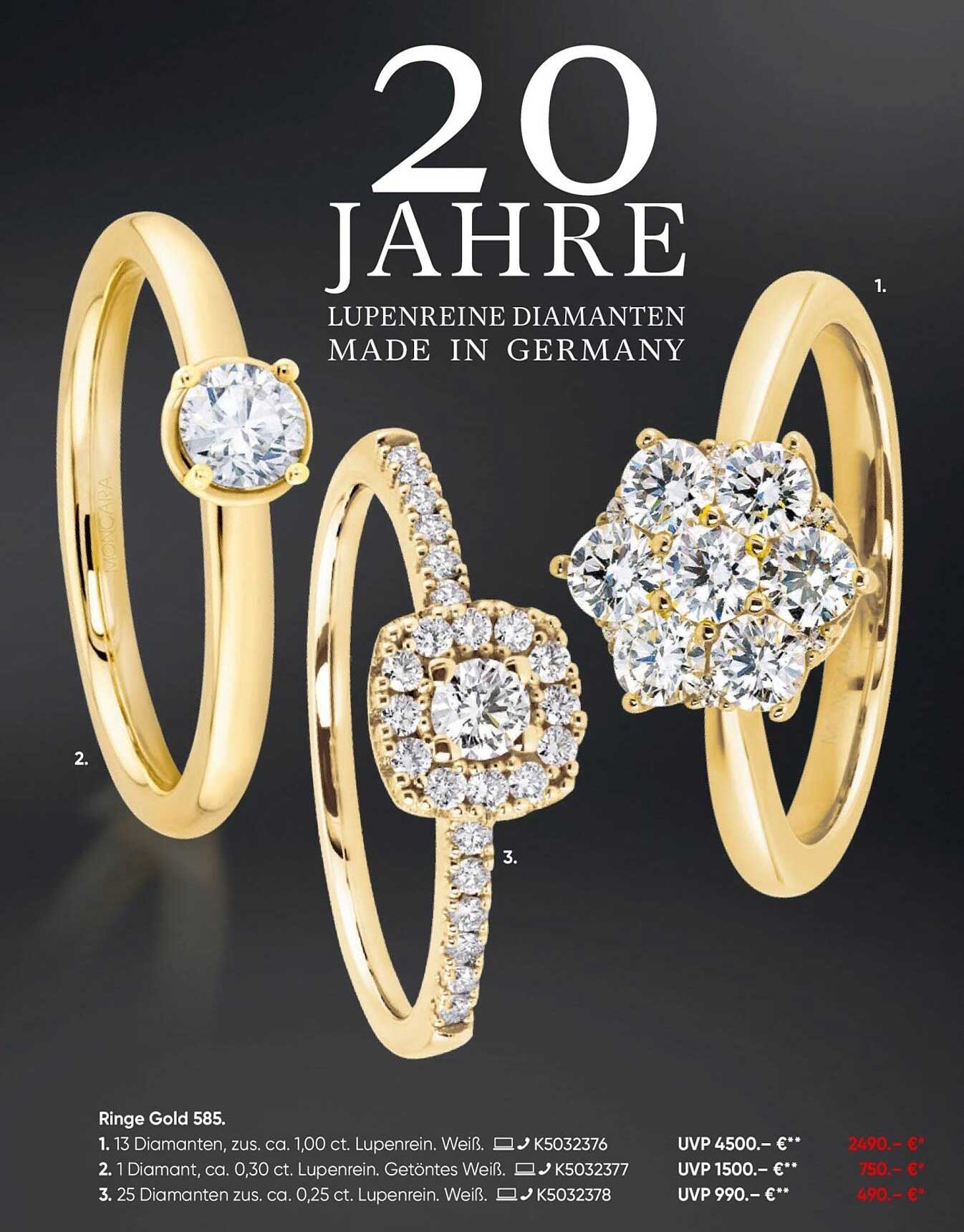 Ringe Gold 585 mit lupenreinen Diamanten
