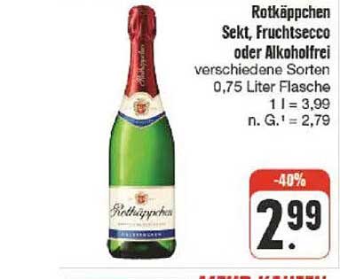 Rotkäppchen Sekt, Fruchtsecco oder Alkoholfrei - 0,75 Liter Flasche
