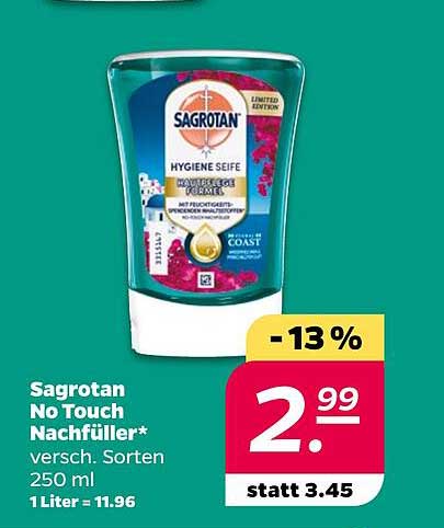Sagrotan No Touch Nachfüller 250 ml - Hygiene Seife in limitierter Edition