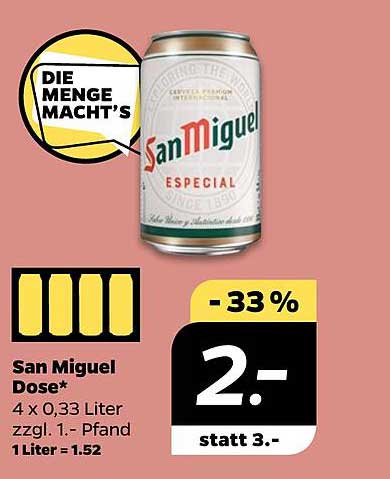 San Miguel Dose 4 x 0,33 Liter
