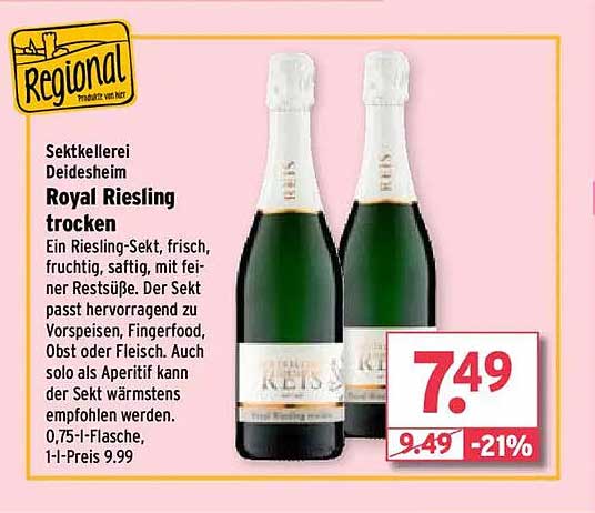Sektkellerei Deidesheim Royal Riesling trocken
