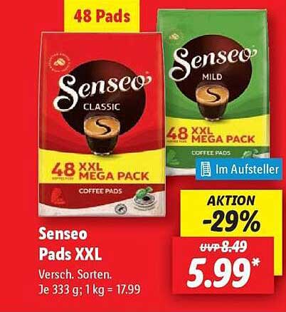 Senseo Pads XXL - 48 Pads in verschiedenen Sorten