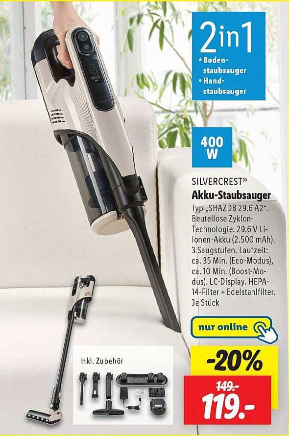 SILVERCREST® Akku-Staubsauger 2in1