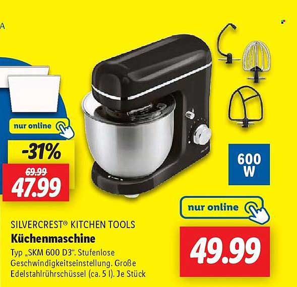 SILVERCREST® KITCHEN TOOLS Küchemaschine SKM 600 D3