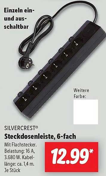 SILVERCREST® Steckdosenleiste, 6-fach