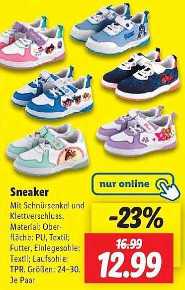 Sneaker mit Schnürsenkel und Klettverschluss - Nur Online