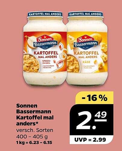 Sonnen Bassermann Kartoffel mal anders* versch. Sorten 400 – 405 g