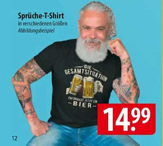 Sprüche-T-Shirt in verschiedenen Größen