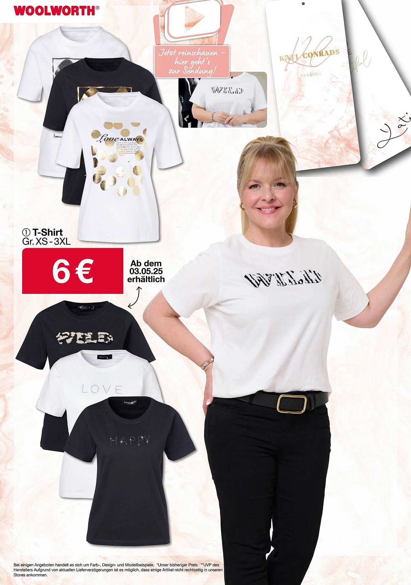 T-Shirt Gr. XS-3XL für nur 6 €