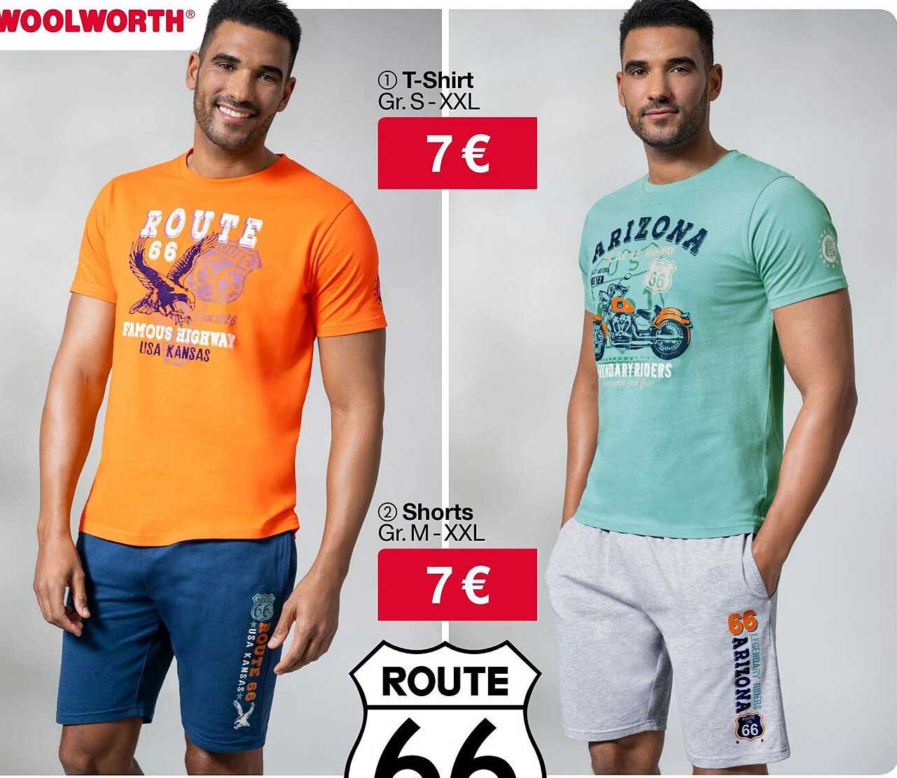 T-Shirt und Shorts für Herren - Route 66