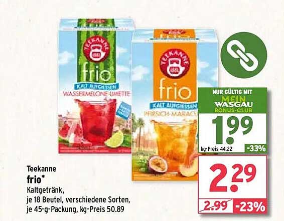 Teekanne frio Kaltgetränk - Erfrischung für heiße Tage