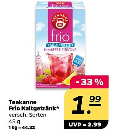 Teekanne Frio Kaltgetränk - Himbeere-Zitrone