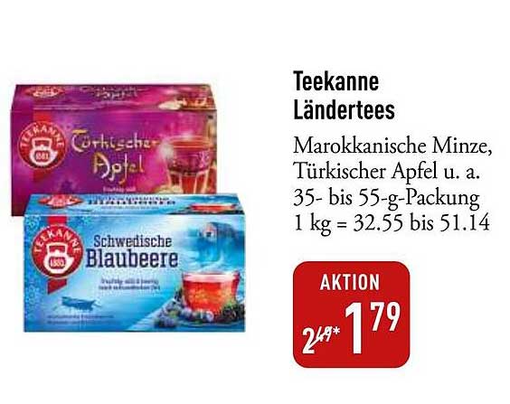 Teekanne Länderteses: Marokkanische Minze, Türkischer Apfel und Schwede Blaubeere