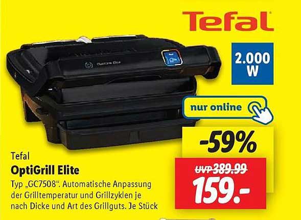 Tefal OptiGrill Elite Typ „GC7508“