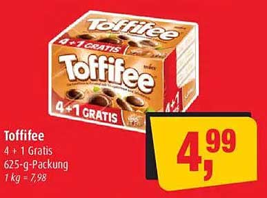 Toffifee 4 + 1 Gratis 625-g-Packung