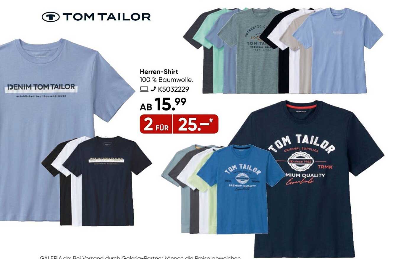Tom Tailor Herren-Shirt - 100% Baumwolle