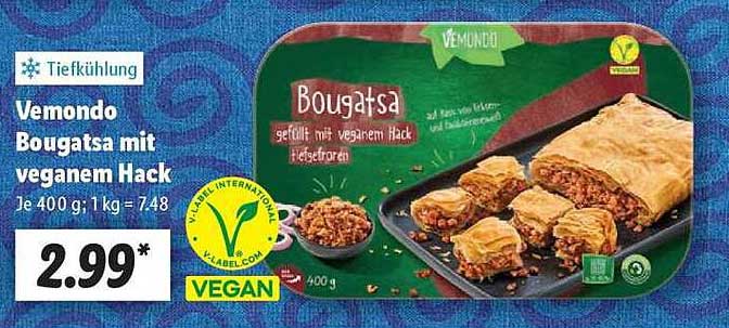 Vemondo Bougatsa mit veganem Hack