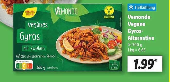 Vemondo Vegane Gyros-Alternative mit Zwiebeln
