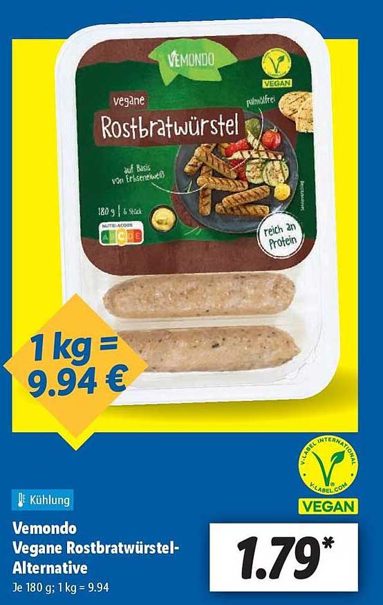 Vemondo Vegane Rostbratwürstel-Alternative